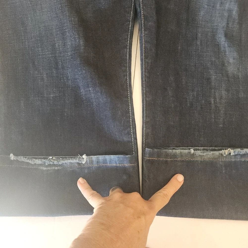 D85 Lucky Brand 181 Relaxed‎ Straight Jeans Mens 46x26 Dark Wash Blue Denim